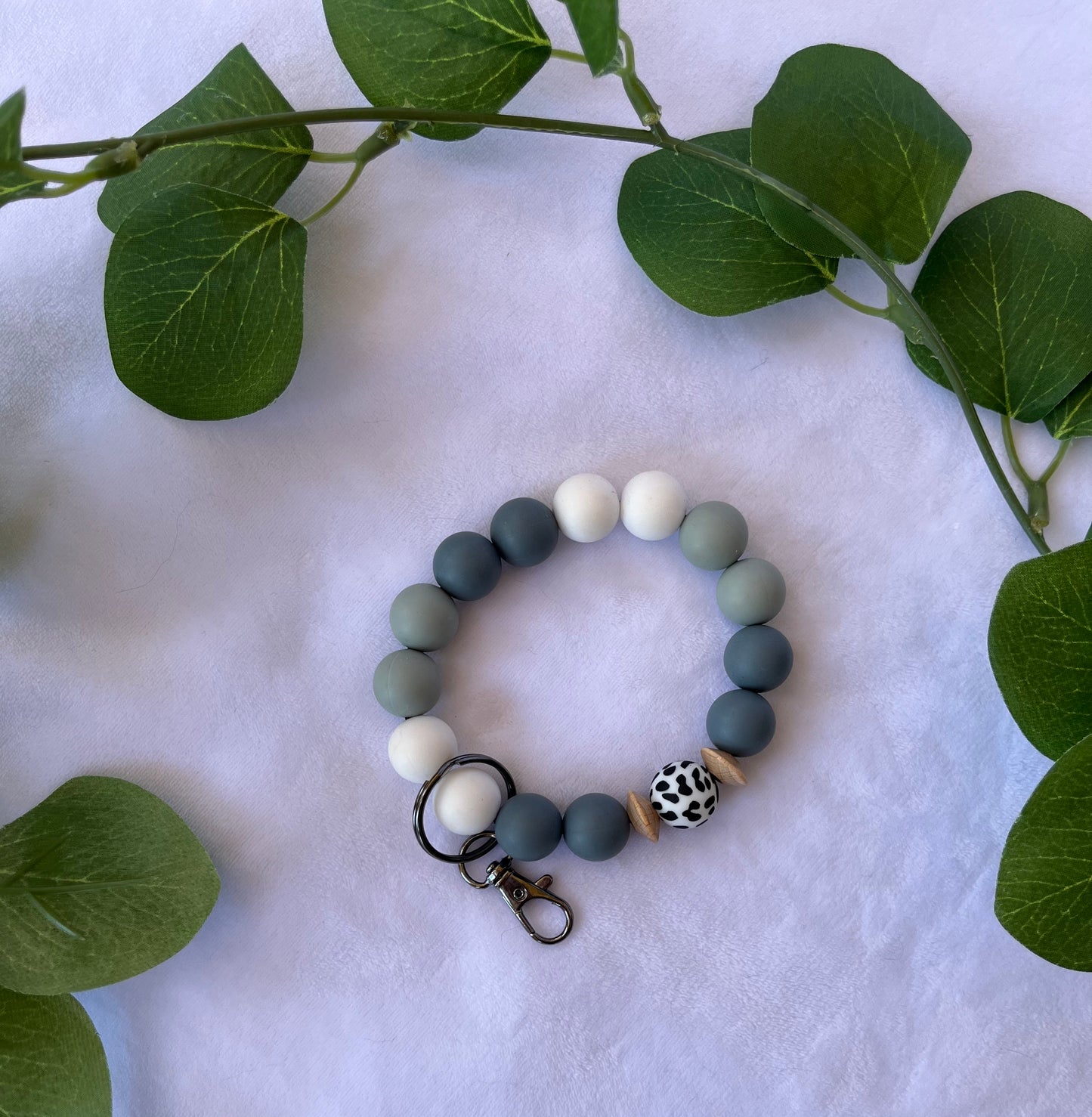 Dark grey / light grey / white wristlet 15mm