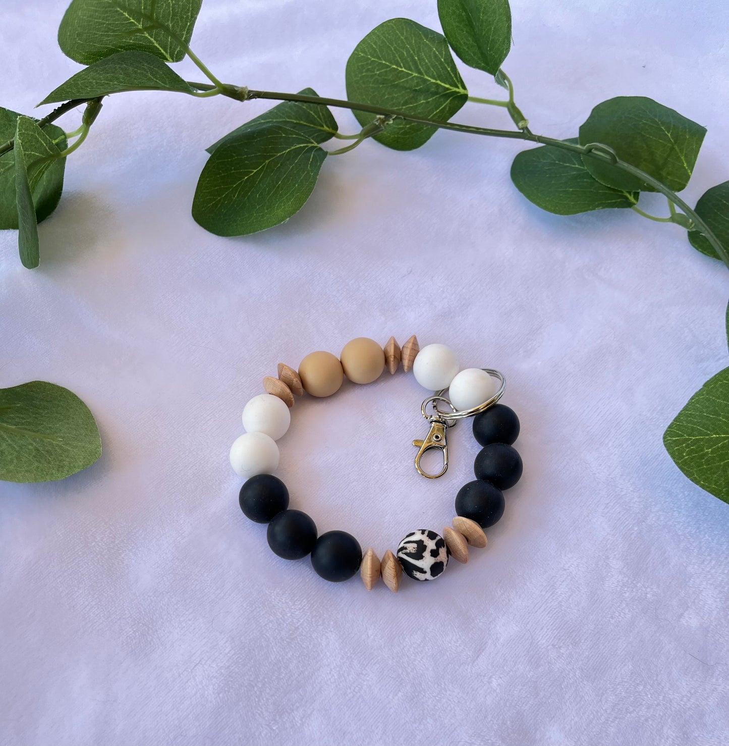 Black / White / Tan wristlet 15mm