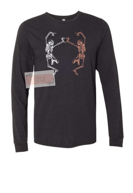 dancing skeleton t-shirt, long sleeve, or hoodie