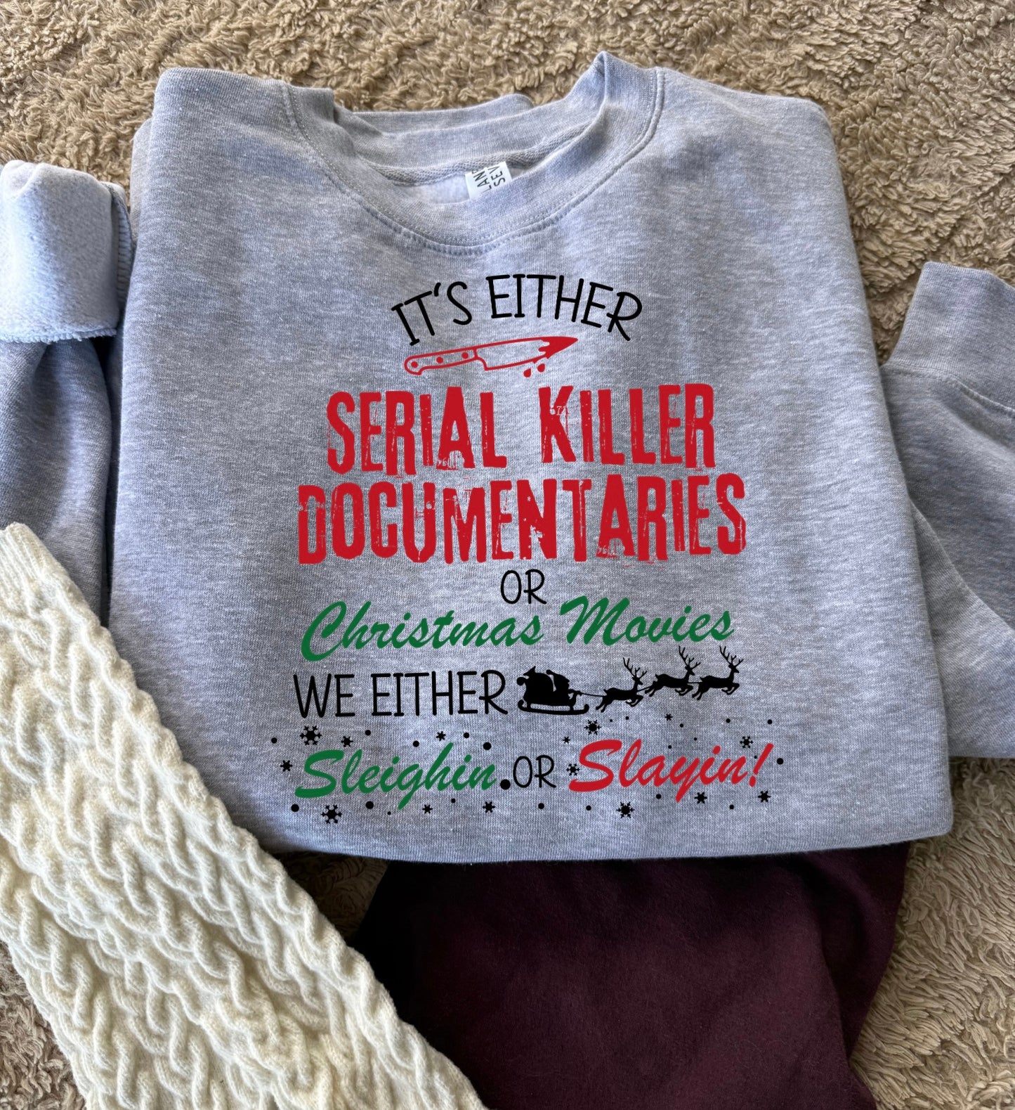 its either serial killer documentaries or Christmas movies