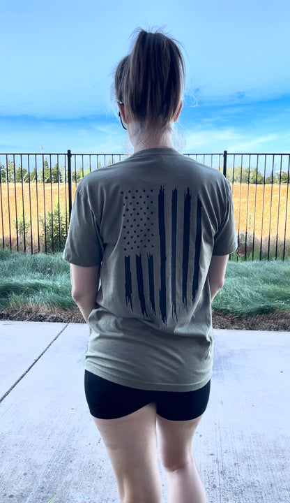 Grunge American flag t-shirt