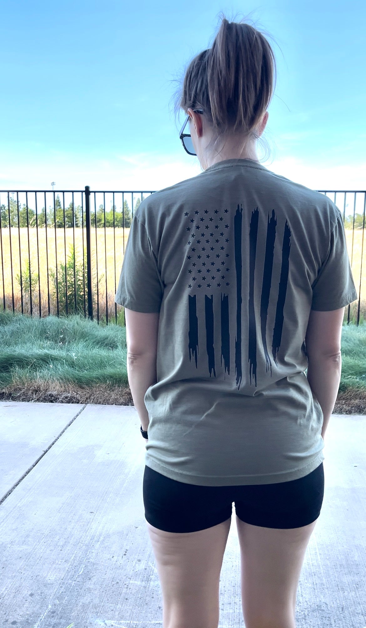 Grunge American flag t-shirt