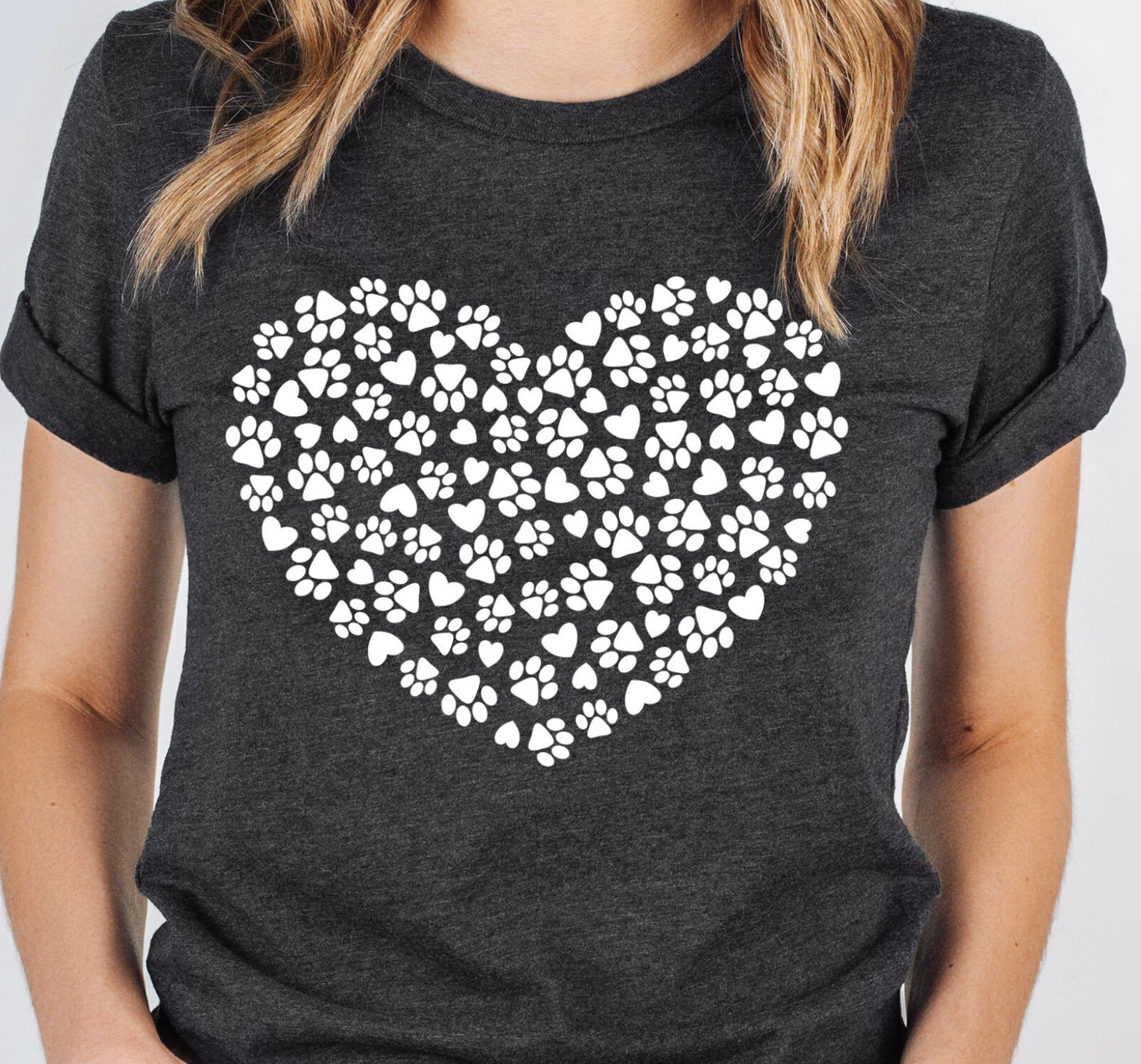 Paw print heart t-shirt