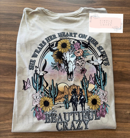 She wears her heart on her sleeve t-shirt